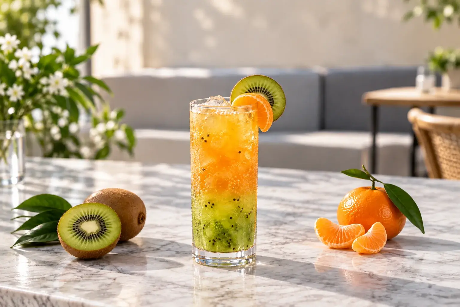 Soda de kiwi con mandarina y pulpa Pulpamia para restaurantes