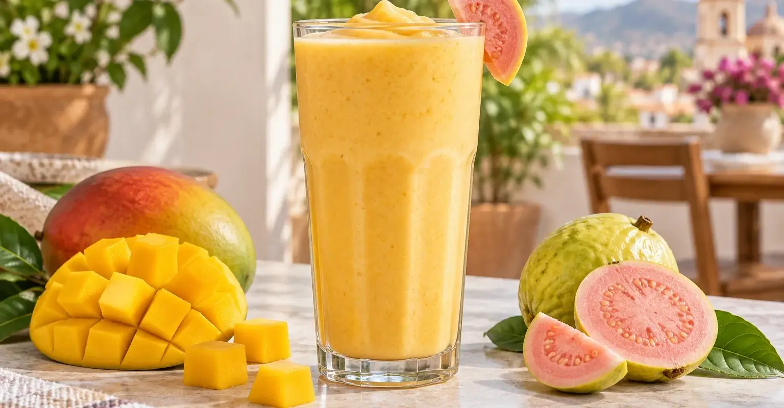 Smoothie de mango con guayaba y pulpa Pulpamia para cafeterias