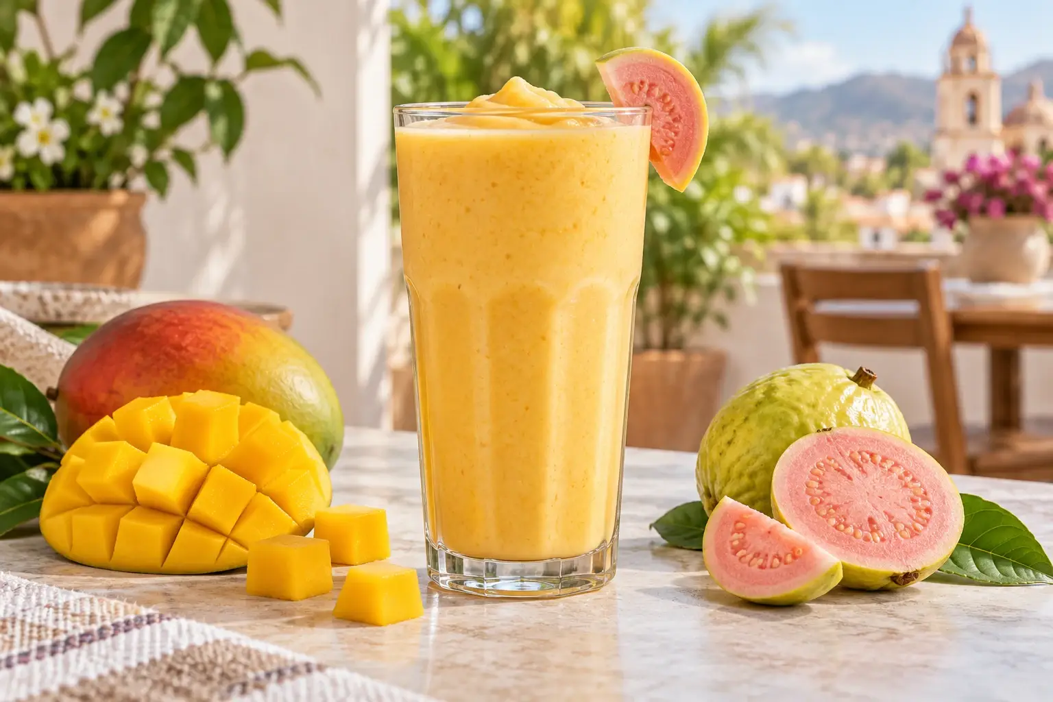 Smoothie de mango con guayaba y pulpa Pulpamia para cafeterias
