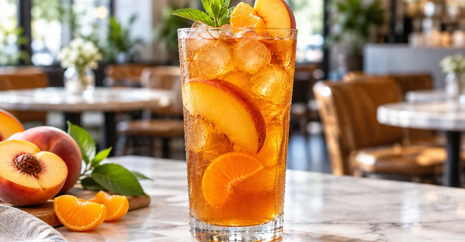 Te frio de durazno con mandarina y pulpa Pulpamia para restaurantes